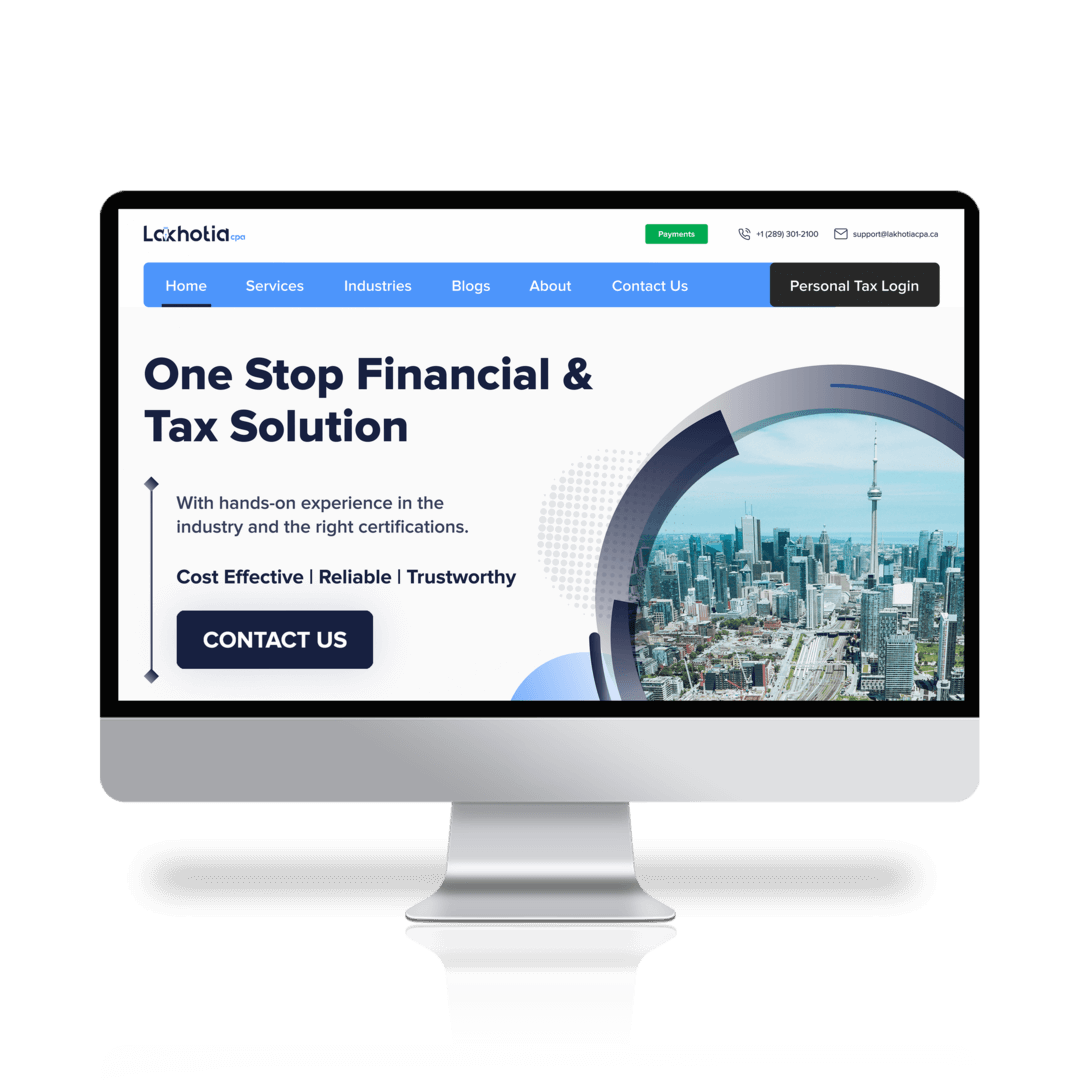 canada tax filing service website design development