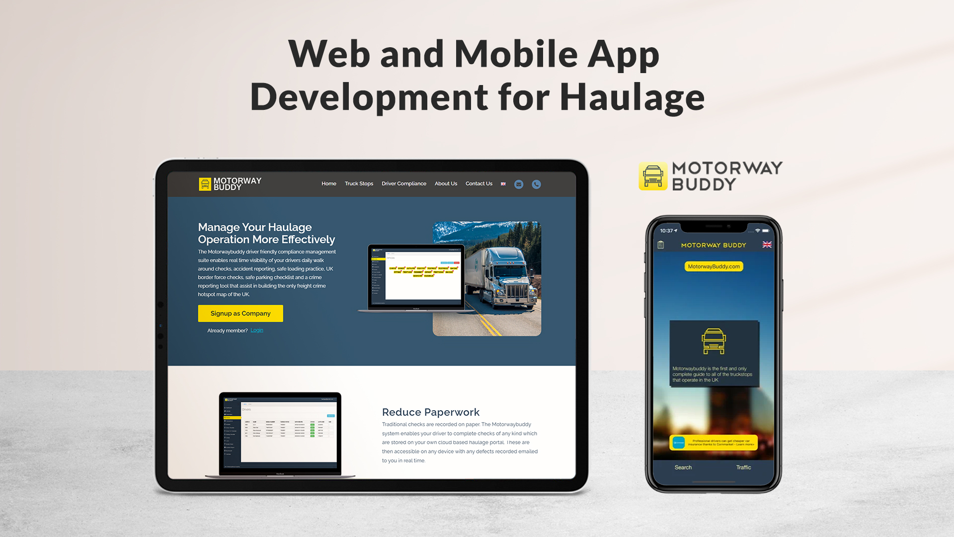 web and mobile app development for haulage