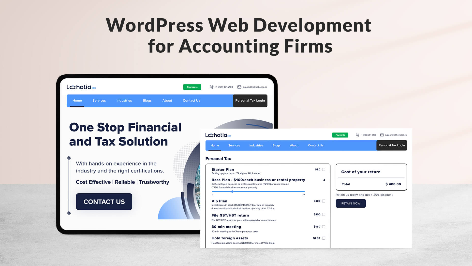 wordpress web development for accounting firms